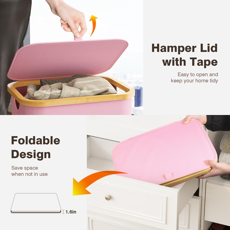 Laundry Hamper With Lid 100L, Clothes Hamper for Laundry with