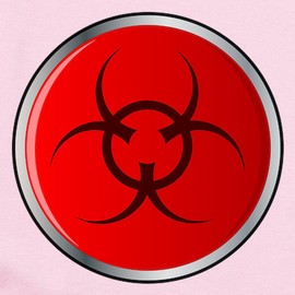 CafePress Red Bio Hazard Emergency Button Body Suit Unisex Long Sleeve Baby Bodysuit Infant Romper