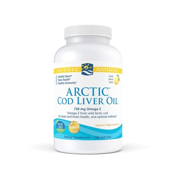 Nordic Naturals Arctic Cod Liver Oil Lemon 180Caps Fish Oils