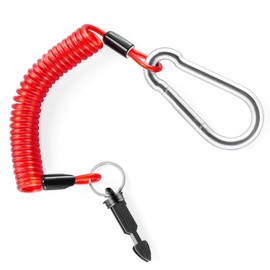 JUSTTOP 6FT Breakaway Trailer Cable,Heavy Duty Stainless Steel Spring Towing Coiled Wire,Emergency Brake Wire Camper Safety Breakaway Cable,RV Trailer Accessories