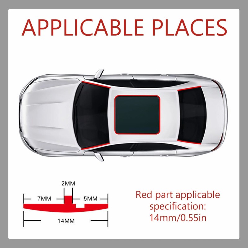 DONWELL 10FT Toyota Windscreen Molding - Universal Rubber Seal Trim