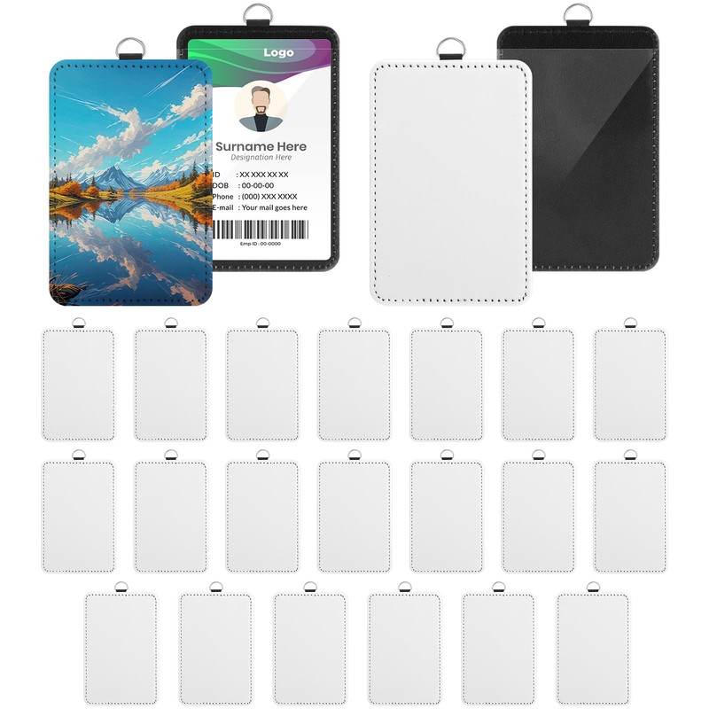 libfrnt 20 Pcs Sublimation ID Badge Holder Blanks, Vertical ID