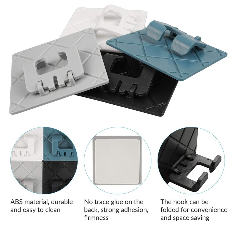 YEYIT 4 Pcs Power Plug Wall Storage Holder,Wall-Mounted Power Plug