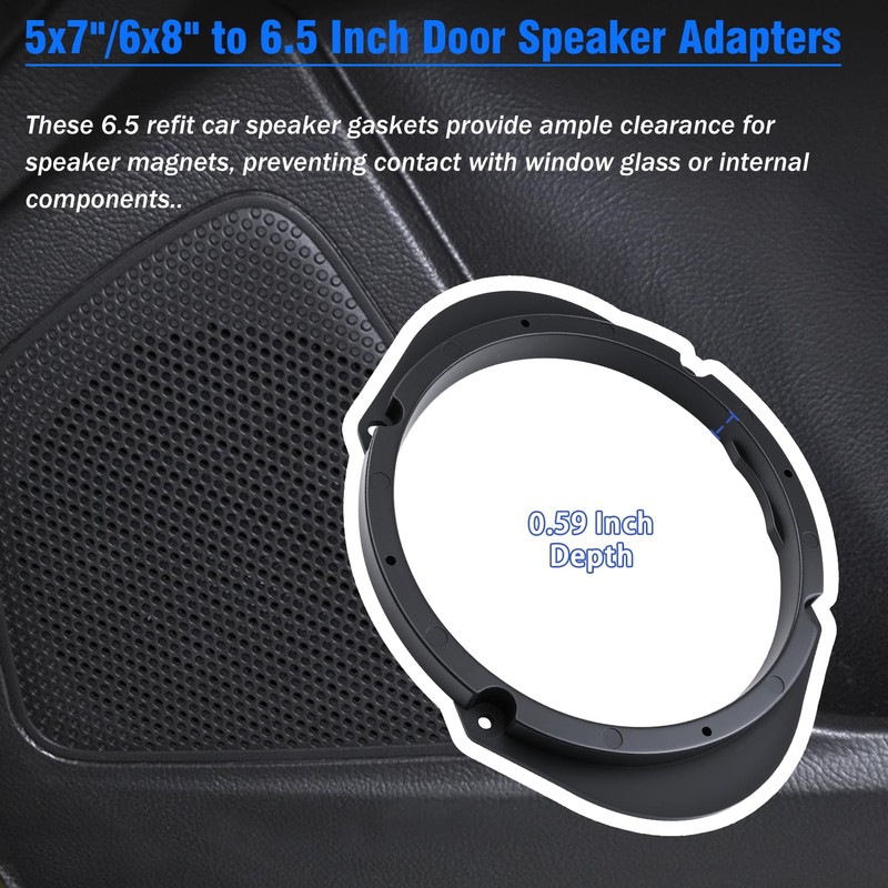 JAYUBIEN 5x7-6x8 to 6.5 Speaker Adapter Spacer for Ford Lincoln