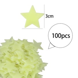 100 Pack Glow in The Dark Star Stickers, 3D Luminous Star Wall Stickers, Florescent Wall Decals for Ceiling Walls Kids Baby Girl Boy Bedroom Living Room Decoration