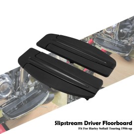 YHMTIVTU Black Driver Floorboard Footboard Inserts For Harley Softail Fat Boy 1986-2017
