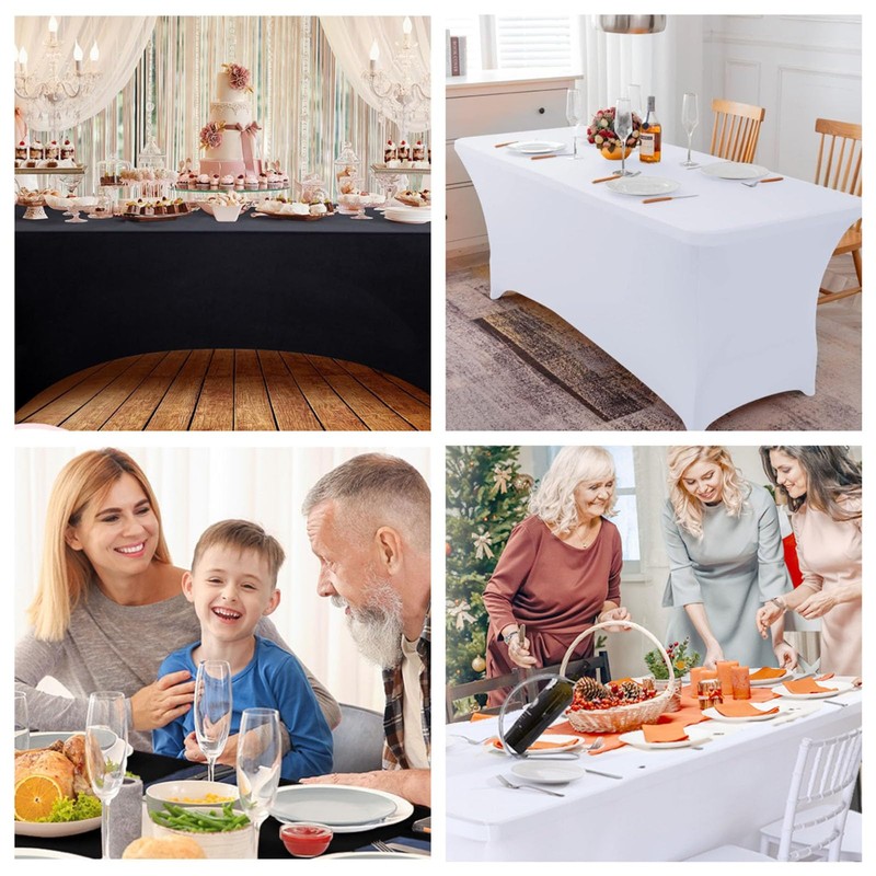 Dark Purple Spandex Tablecloths 4ft for Rectangle Table,Stretchable Tablecloth Washable