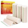 FRESINIDER Premium Elastic Bandage Wrap, 4 Pack 6" Cotton Latex