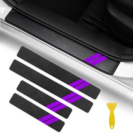 YOSRTER - 4 calcomanías decorativas para el umbral de puerta para Dodge Charger Challenger Durango Journey, ajuste universal para todos los coches Dodge - Protector de umbral de puerta de fibra de