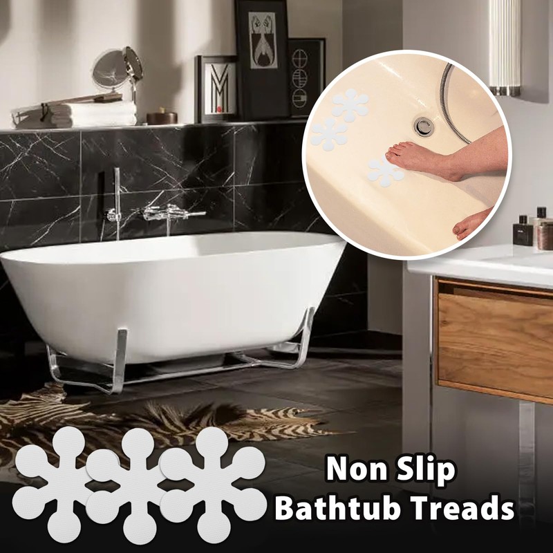 Coufce Bathtub Stickers Non Slip, White Tubs Safety Shower Treads,
