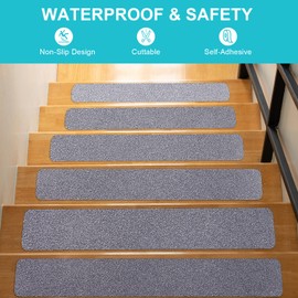 Qingluan Grip Tape, Anti Slip Tape Outdoor/Indoor Waterproof, Non Slip Tape for Stair Steps, Tread Staircases, Ramps, Skateboards (Grey Tape, 9.8" x 33Ft)