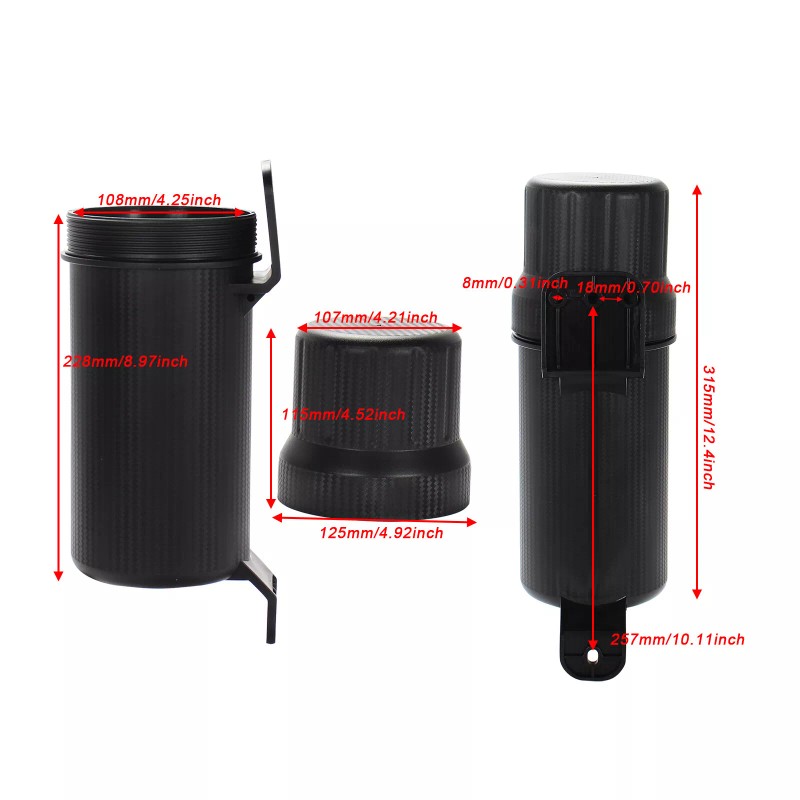 GIDIBII Motorcycle Universal Tool Tube Kit Waterproof Storage Canister Box+Mounting