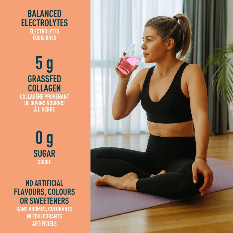 Organika Electrolytes + Enhanced Collagen- Strawberry Peach Flavour- Sugar-Free Hydration