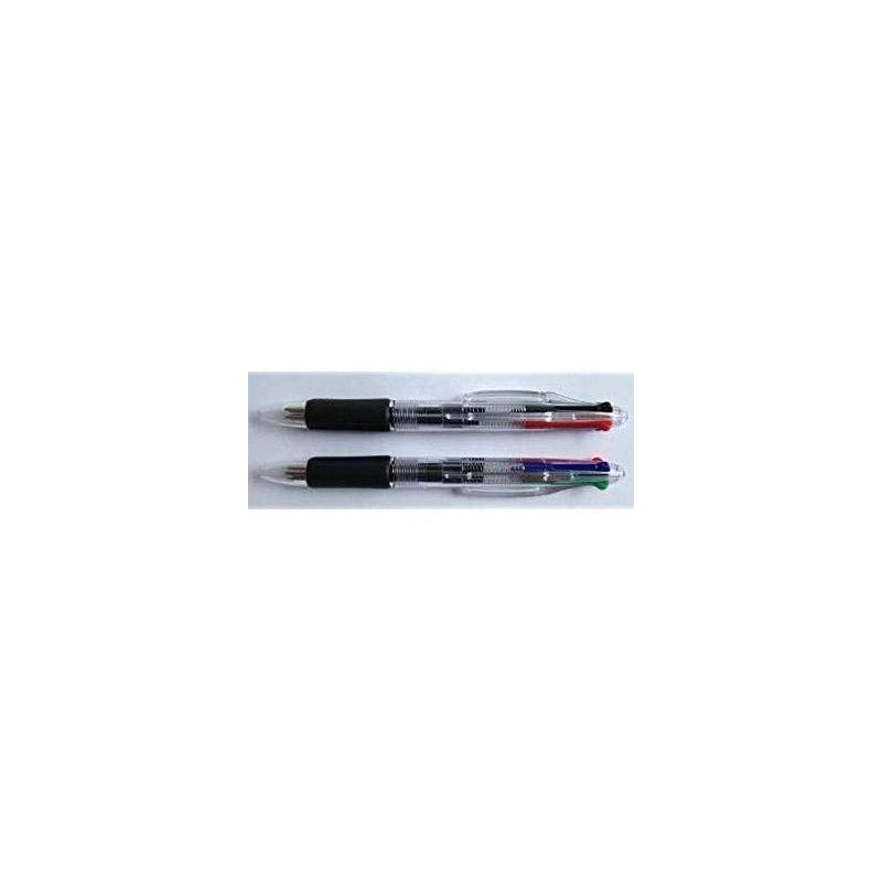 Cambridge Lifestyle 4 x Multicolour Retractable Ballpoint Pens with Grip,
