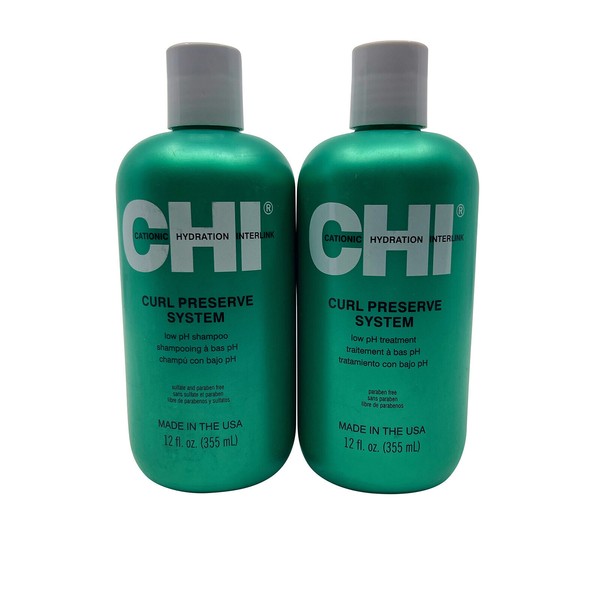 CHI Curl Preserve System Low PH Shampoo & Treatment Set 12 OZ Each