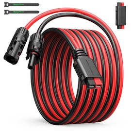 12AWG Solar Panel to Anderson Extension Cable (15FT) – 600V Rated, Tinned Copper Wire – for Solar Power Systems, Battery Banks, RVs & Portable Generators
