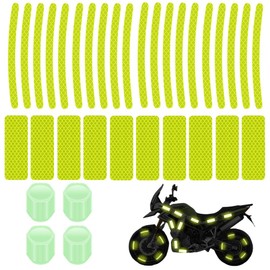 OULIGET Car Safety Reflective Warning Stickers,Reflective Warning Sticker for Outdoor Waterproof General Vehicle,Green Rim Reflective Warnings Stickers,34 Pieces,Green