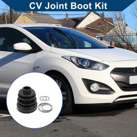 Hihaha No.49595A64A5 CV Joint Boot Kit W/Clamps for Hyundai I30 2015-2017 Inner Constant Velocity Joint Boot Strong Durable Rubber 1 Set Black
