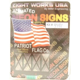9481 Large Model Patriot Flag Co.Animated Lighted Sign by Miller Signs