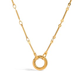 FAMARINE Gold Pendant Necklace for Women Trendy Simple Fashion Jewelry Hypoallergenic Gift for Women