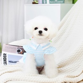 Stripe Dog Dress Dog Summer Skirt for Small Medium Dog Soft Breathable Pet Dress Girls Puppy Lightweight