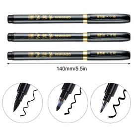 SAVOSWEET Pack of 3 Japanese Pens, Teechinese Japanese Calligraphy Shodo Brush Inks Pen Writing Drawing Skill