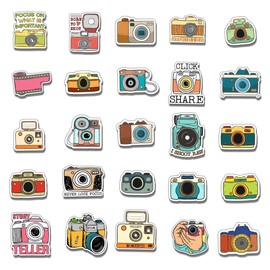 50 Pack Pcs Photography Stickers for Water Bottles Waterproof Vinyl Laptop Luggage Scrapbooking Photographer Sticker Packs Bulk Set Adults Teens Boys Girls Aesthetic Small Decals