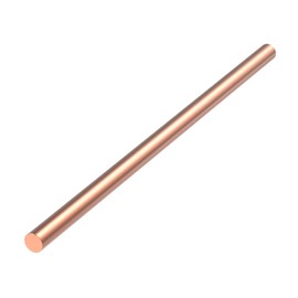 KWOKWEI 1PCS Pure Copper Round Rod, 3/8"(10mm) Dia Rod Solid Copper Bar, 10"(250mm) Length Bare Copper Metal Rod, Copper Rod Lathe Bar Stock for Metal Crafts