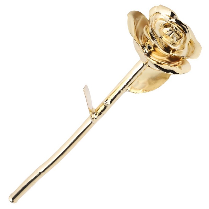 24K GoldPlated Real Rose Valentine's Day Golden Rose with Base