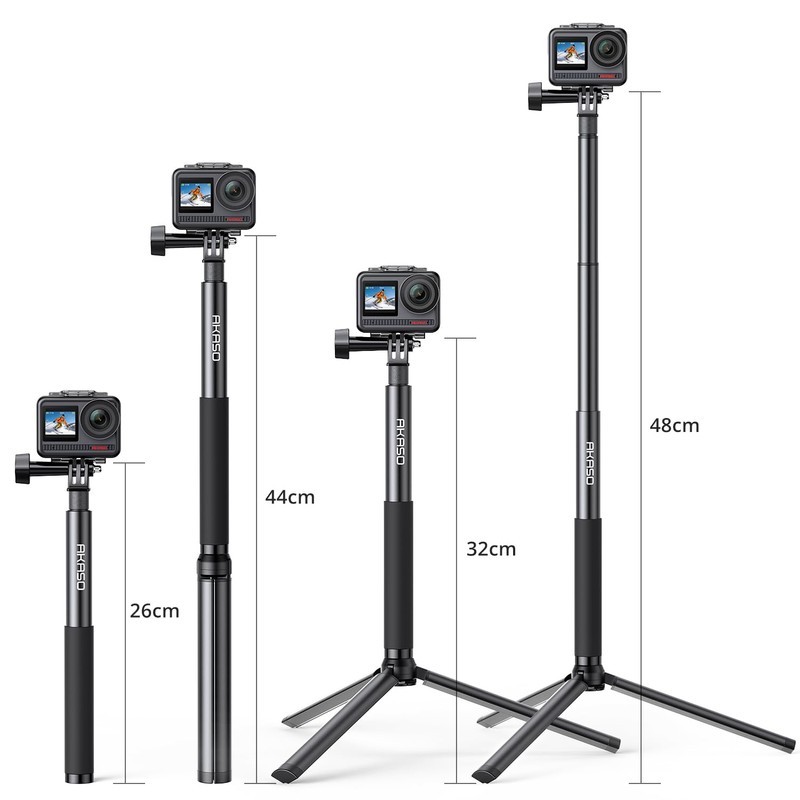 AKASO 1.2M Extendable Selfie Stick and a Tripod Stand Action