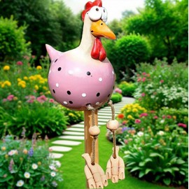 Ruiaqer Ceramic chicken garden decoration, handmade garden statue, decorative hen garden stake, garden decoration, chicken decoration, garden figurine, garden decoration, resin statue, farm, balcony