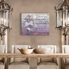 Purple Dragonfly Canvas Wall Art Inspirational Quotes Pictures Purple Wall Decor Dragonfly Lotus Rustic Painting for Bedroom Bathroom Living Room Prints Artwork Framed 16"x24"