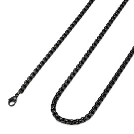 FIBO STEEL 2-4 mm Stainless Steel Unisex Rolo Cable Chain Necklace, 40.6 - 91.4 cm, No information