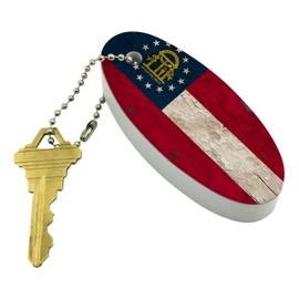 GRAPHICS & MORE Rustic Distressed Georgia State Flag Floating Keychain Oval Foam Fishing Boat Buoy Key Float