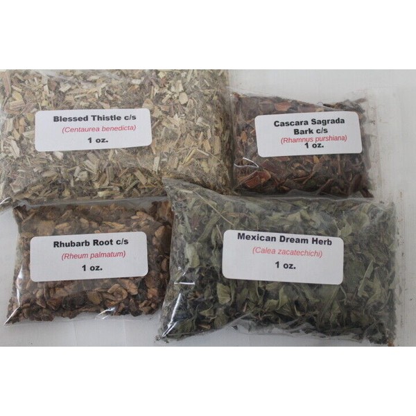 Unbranded 4 Herbs Package 1 oz. (Rhubarb, Cascara, Blessed, Mexican)