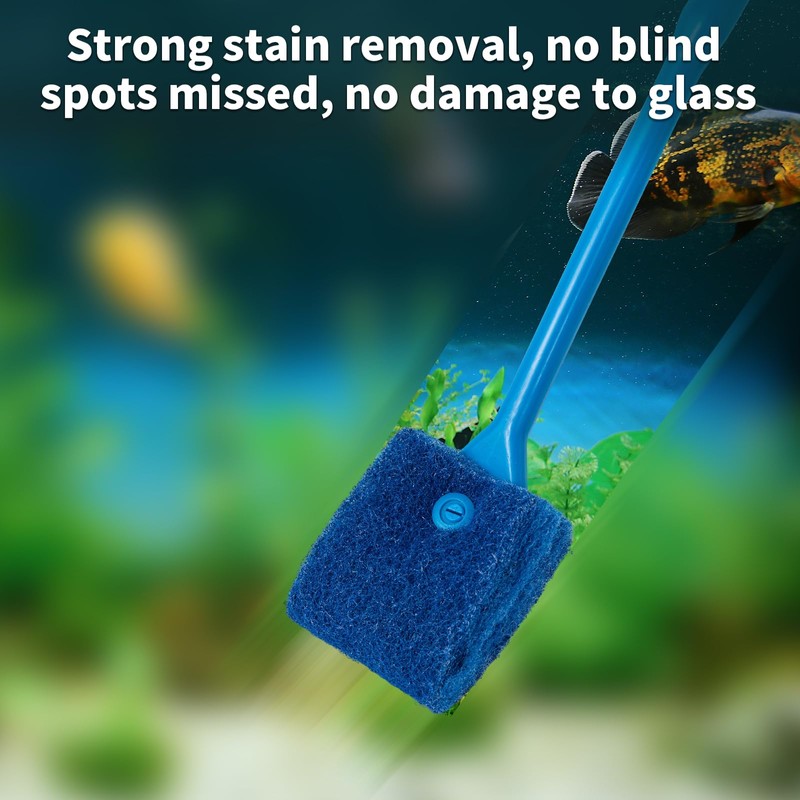 SLSON Aquarium Algae Scraper Double Sided Sponge Brush Cleaner Long