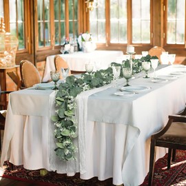 Weldomcor Eucalyptus Garlands, 6Ft Greenery Garland Artificial Eucalyptus Leaves Vines Faux Greenery Vines Hanging Plants for Wedding Arch Party Table Centerpiece Wall Decor (2Pcs)