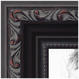 ArtToFrames 6x8 inch Black with Beads Wood Picture Frame, WOMD10188-6x8