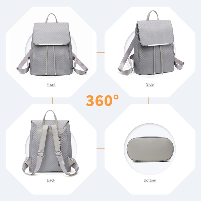 Miss Lulu Women's Faux Leather Backpack Elegant Rolltop Backpack Women's