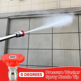 Tool Daily Pressure Washer Tips, 0 Degree Red Power Washer Nozzle Tips 7 Pack, 1/4 Inch Quick Connect, 4000 PSI