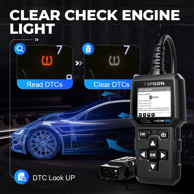 TOPDON AL400 OBD2 Scanner, Full OBDII Code Reader, Check Engine