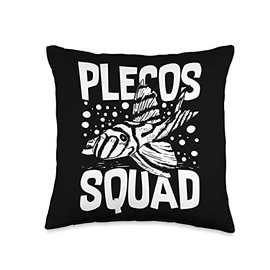 Plecostomus Pleco Fish Aquarium Food Tank Zebra Cave Throw Pillow, 16x16, Multicolor