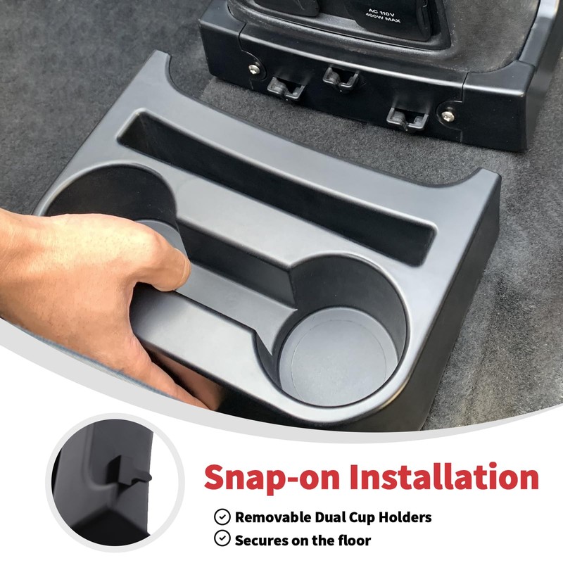 Linskip Rear Seat Cup Holder + Chargering Slot Organizer Compatible