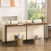 SUPERJARE 70 Inch Console Table with Outlet, Sofa Table with