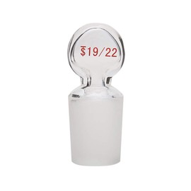 Adamas-Beta Glass Penny Head Glass Hollow Stopper for 19/22 Outer Joint Glass, with Closed Bottom (1 Pcs)