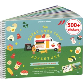 Food Truck Sticker + Coloring Book (500+ Stickers & 12 Scenes) by Cupkin - Side by Side Sticker Adventure Time Activity Books for Kids Ages 4-8 - The Adventure Book for Older Boys & Girls Ages 8-10