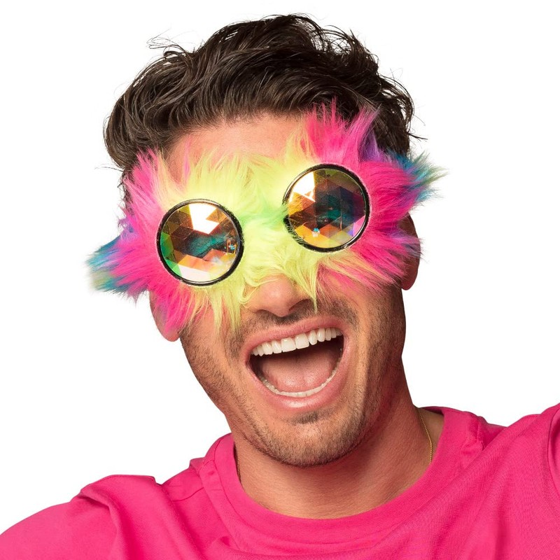 Boland 02651 – Party Glasses Rave, Multicoloured, with Plush and