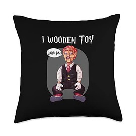 I Wooden Toy With Me Creepy Ventriloquist Dummy Throw Pillow