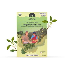 NEPAL TEA Organic Green Tea Loose Leaf - Premium Certified Organic Loose Leaf Tea - Single Origin from a Family Farm in the Himalayas - 3.5Oz / 100g Loose Green Tea (Himalayan Mist)