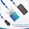 3 Pack Clear ID Badge Holder with Lanyard Blue Lanyards